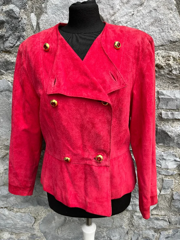 80s red suede jacket uk 10-12 Women's reflective jackets