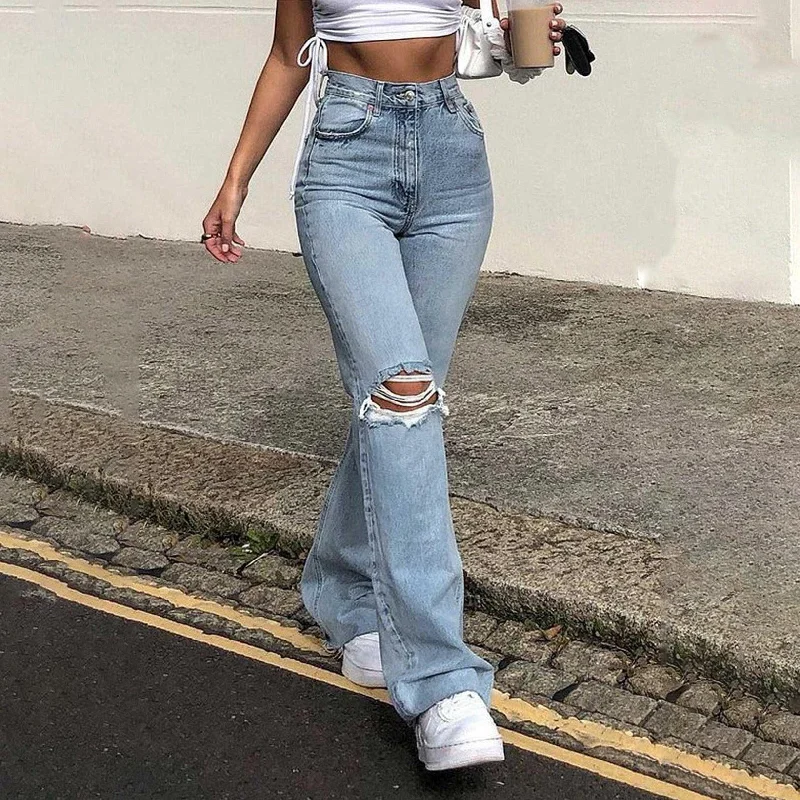 Autumn Fashion New Women's Jeans Y2K High Street Waist Denim Trousers Cotton Baggy Jeans Young Loose Women's Classic Pants