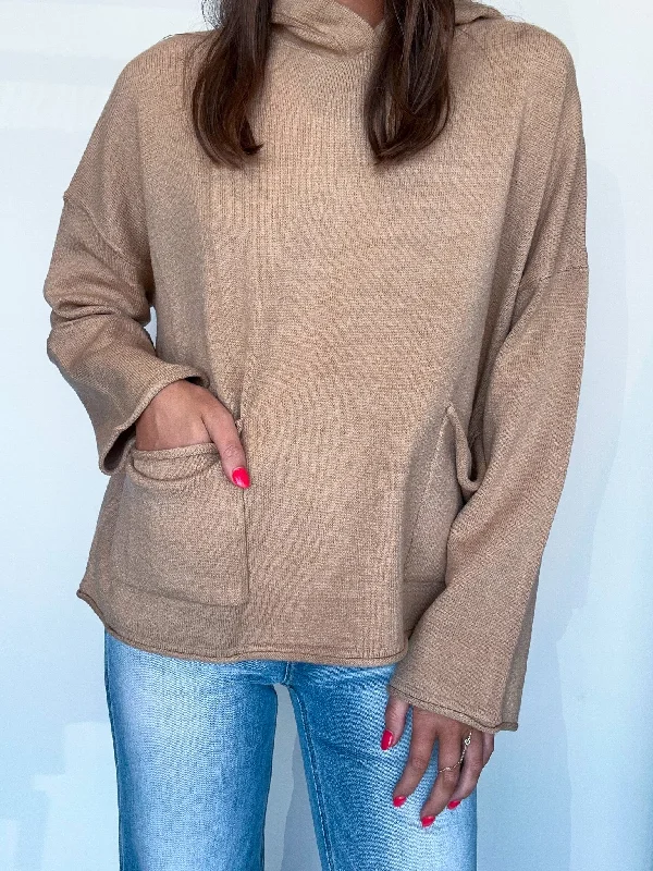 Oatmeal Oversized Pocket Sweater Simple Hoodies for Women