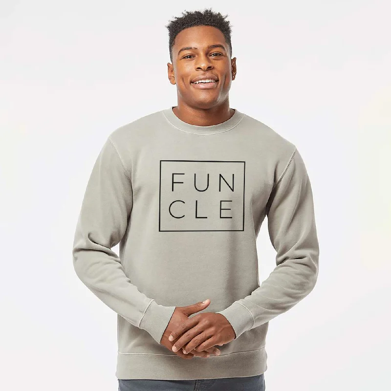 Funcle Boxed - Unisex Pigment Dyed Crew Sweatshirt Cozy Hoodies & Sweatshirts