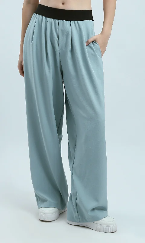 O191921 Elastic Waist Summer Wide Leg - Mintgreen