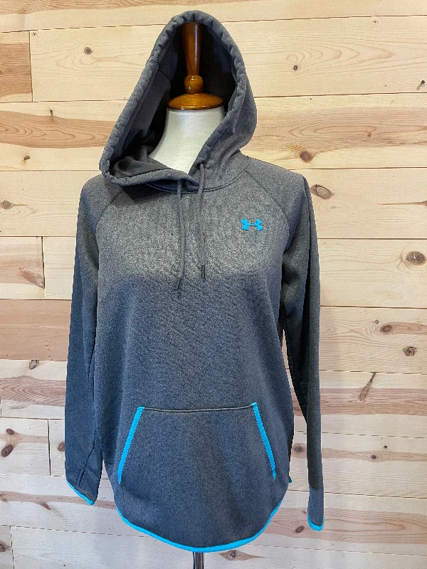 Under Armour Womens Grey Hooded Sweatshirt size medium Comfort Hoodie Sweatshirt