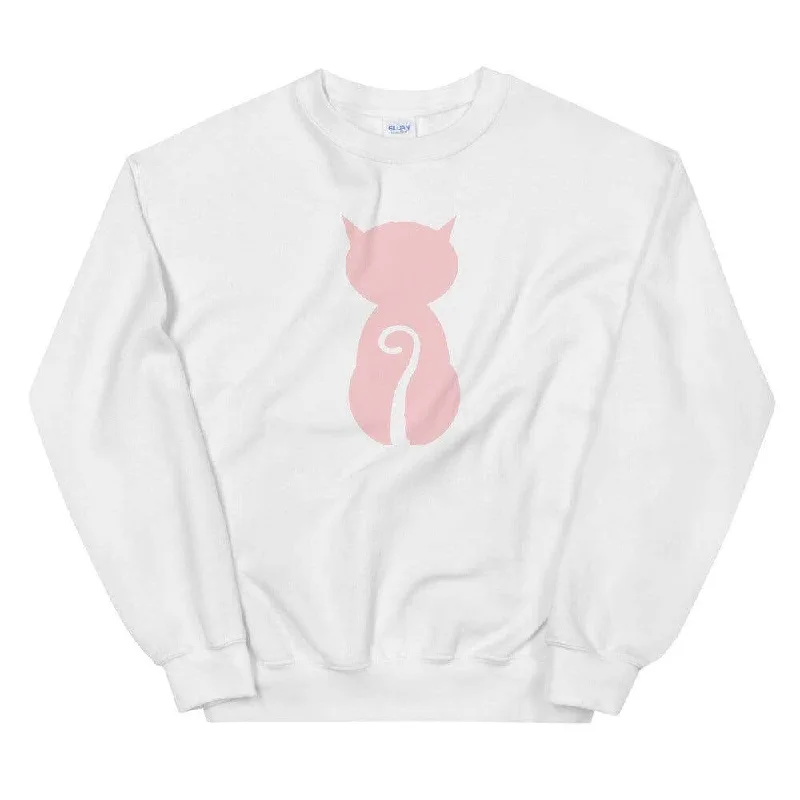 Pink Cat and it's Tail Unisex Sweatshirt Casual Hoodie Style