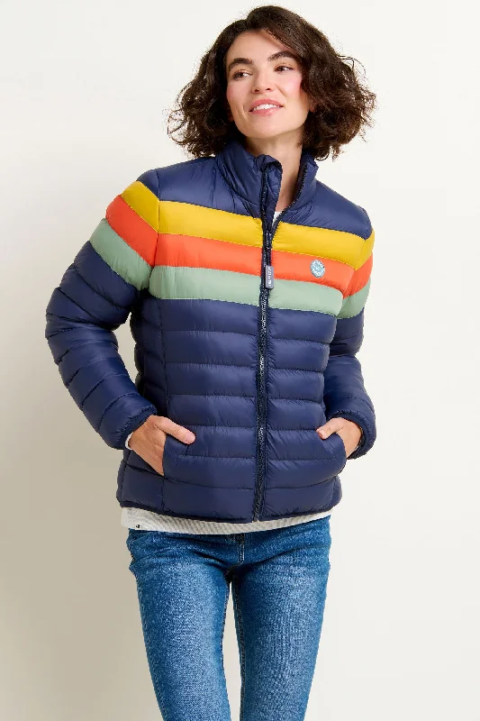 Retro Stripe Puffer Women's fleece jackets