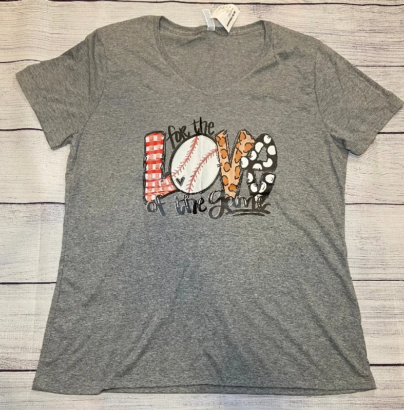 Love of the Game- Baseball Mom Womens Short Sleeve Shirt size 2XL Fleece Zip-up Hoodie