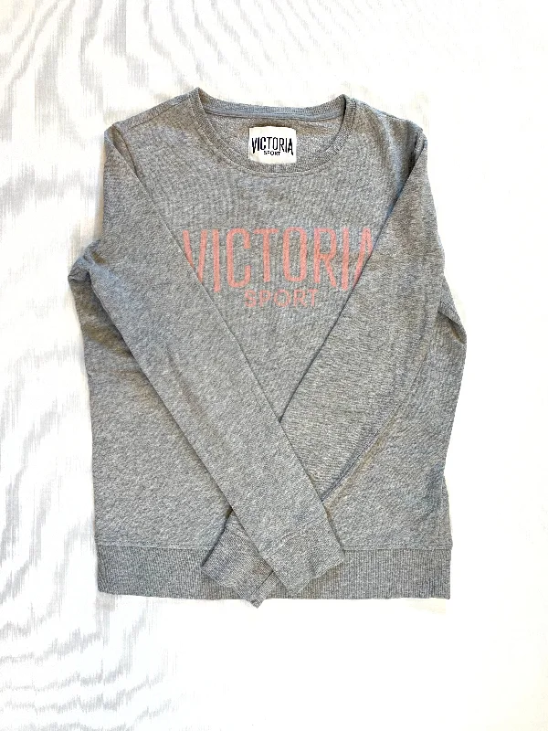 Victorias Secret Sport Grey Crewneck Sweatshirt w/ Logo Women size XSmall Casual Hoodie Sweatshirt Look