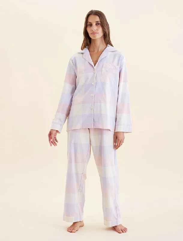 Organic Plaid Full Length PJ Thermal pajama sets