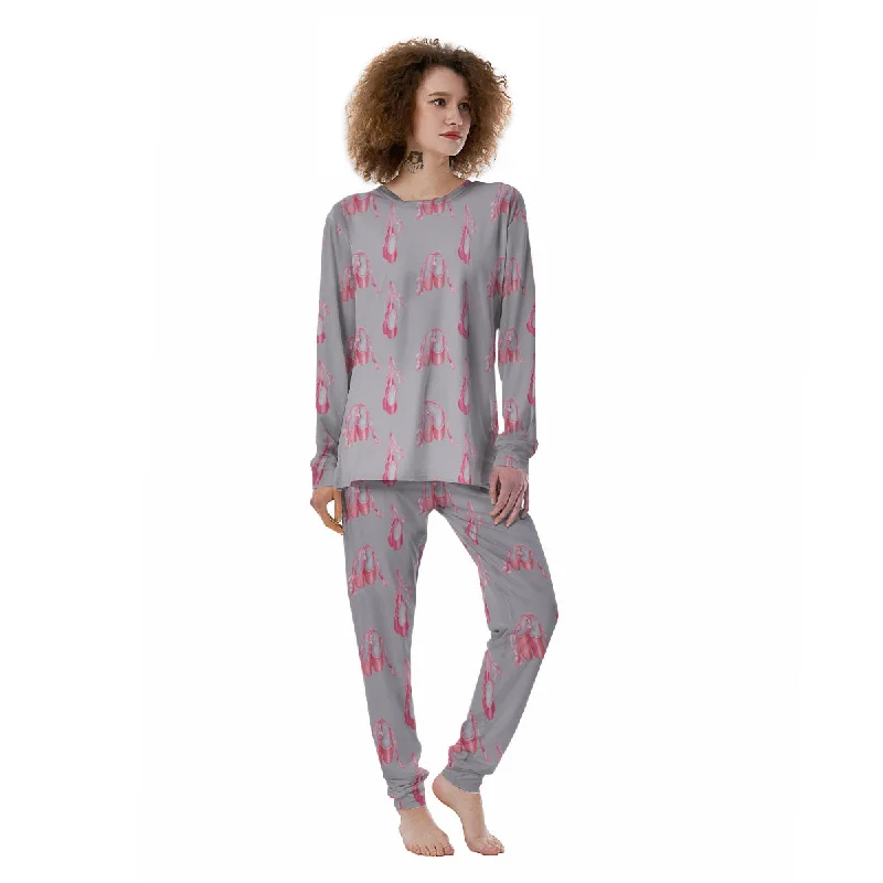 Pink Ballet Shoes Print Pattern Women's Pajamas Minimalist pajama sets