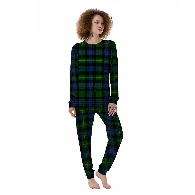 Plaid Scottish Knitted Print Women's Pajamas Matching couple pajama sets