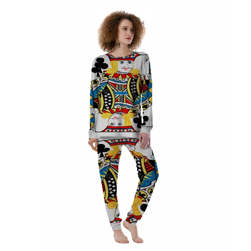 Playing Card Jack Of Clubs Print Women's Pajamas High-end pajama sets