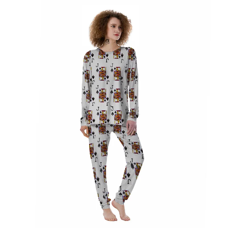 Playing Card Jack Of Spades Print Pattern Women's Pajamas H&M pajama sets