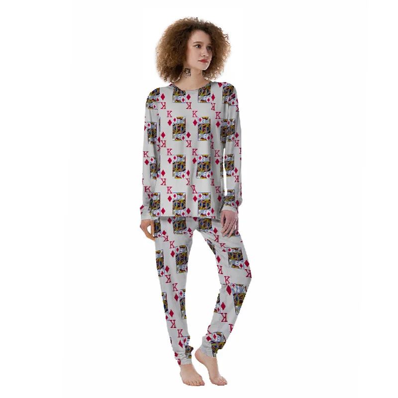 Playing Card King Of Diamonds Print Pattern Women's Pajamas Nursing pajama sets