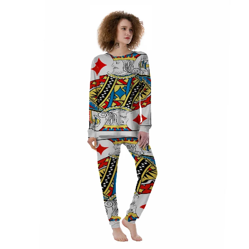 Playing Card King Of Diamonds Print Women's Pajamas Loungewear pajama sets