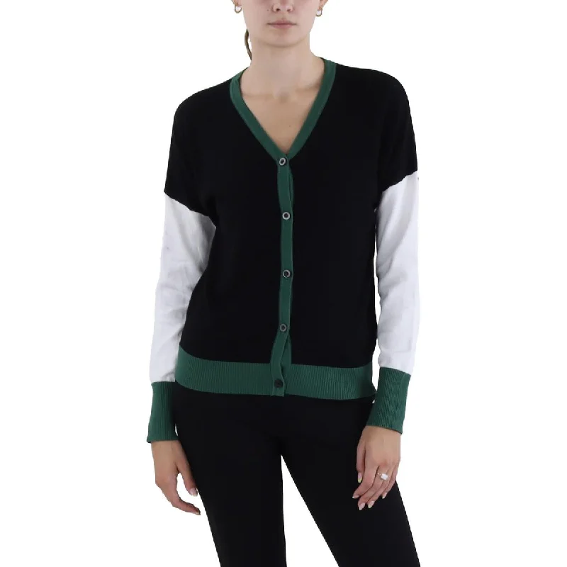 Womens Contrast Trim Colorblock Cardigan Sweater Best sweaters for fall