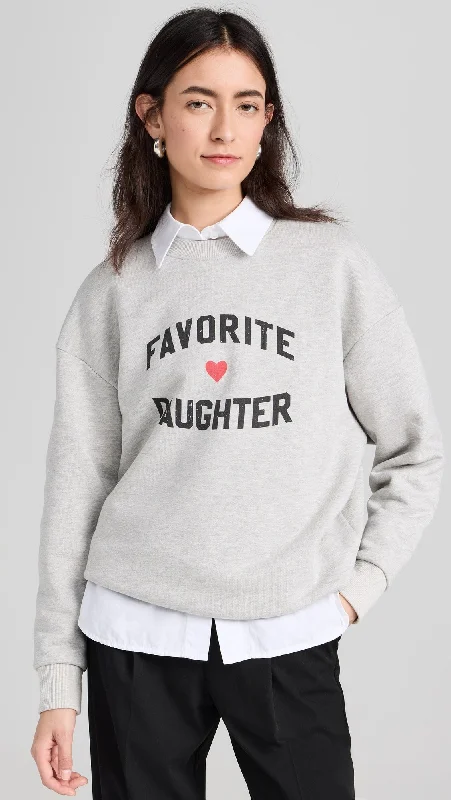 Favorite Daughter Favorite Daughter Heart Logo Sweatshirt, Heather Grey Thanksgiving sweaters