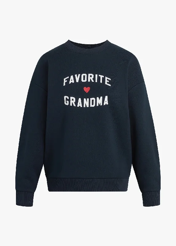 Favorite Daughter Favorite Grandma Heart Logo Sweatshirt, Navy Cheap sweaters