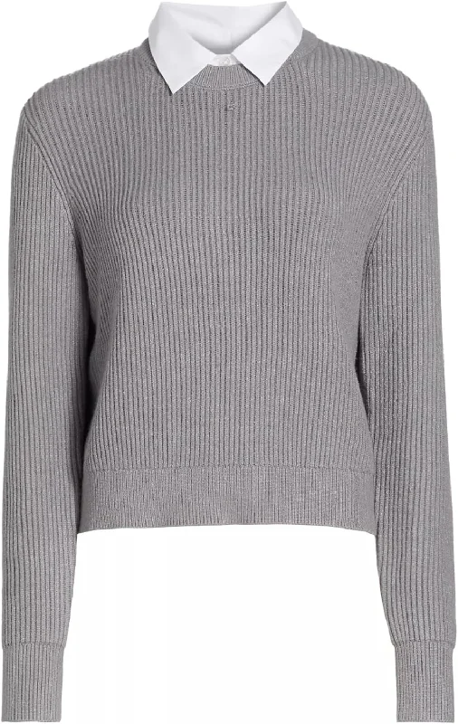 Favorite Daughter Women's Katie Sweater, Ultimate Gray/White Designer sweaters