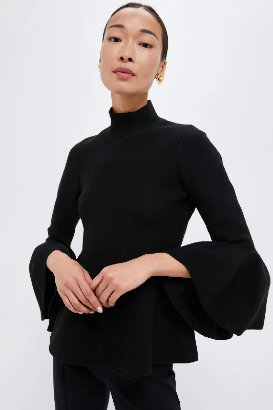 Black Knit Isabella Top Wool sweaters