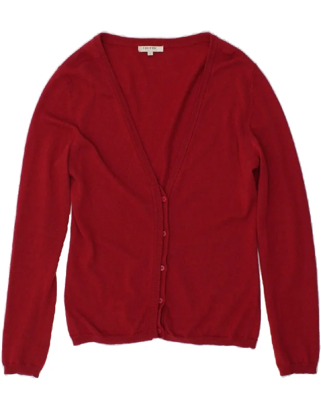 GEOX Womens Cardigan Sweater UK 10 Small Red Lightweight sweaters