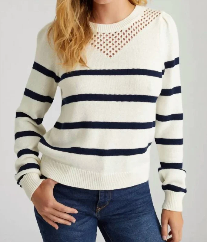 Lucy Stripe Sweater In Chalk Multi Women's sweaters