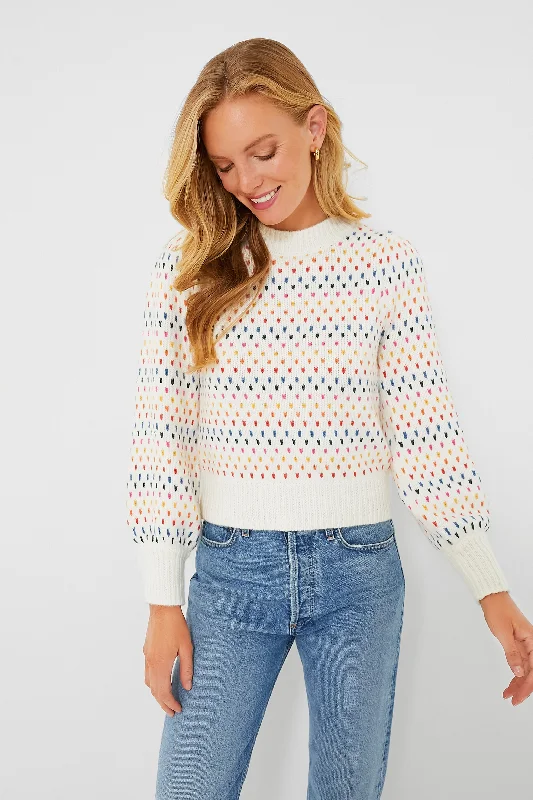 Rainbow Alma Puff Sleeve Sweater Best sweaters for layering