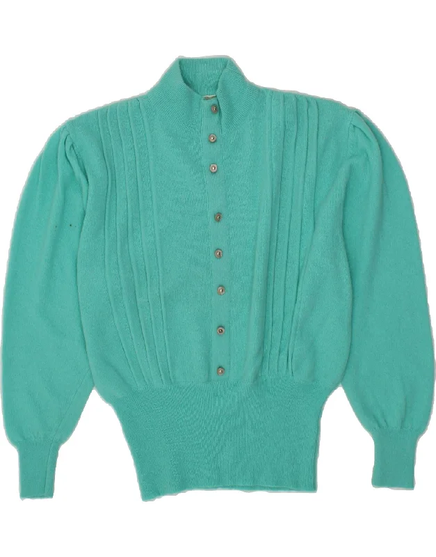 VINTAGE Womens Turtle Neck Jumper Sweater IT 42/44 Medium Turquoise Angora Lightweight sweaters for spring