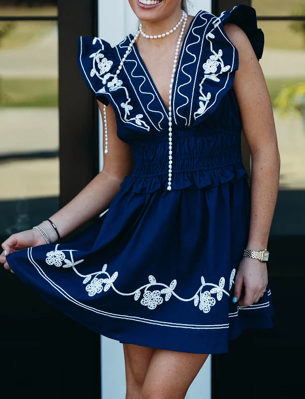 Endless Fun Mini Dress - Navy Luxury mini dresses