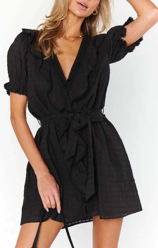 Marissa Dress ~ Black Voile Women's trendy mini dresses sale