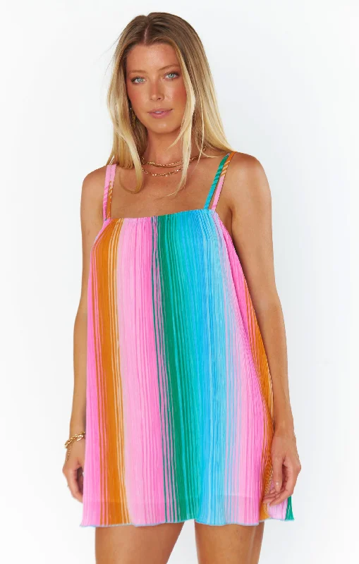 Sicily Dress ~ Ombre Pleated Knit Preppy mini dresses