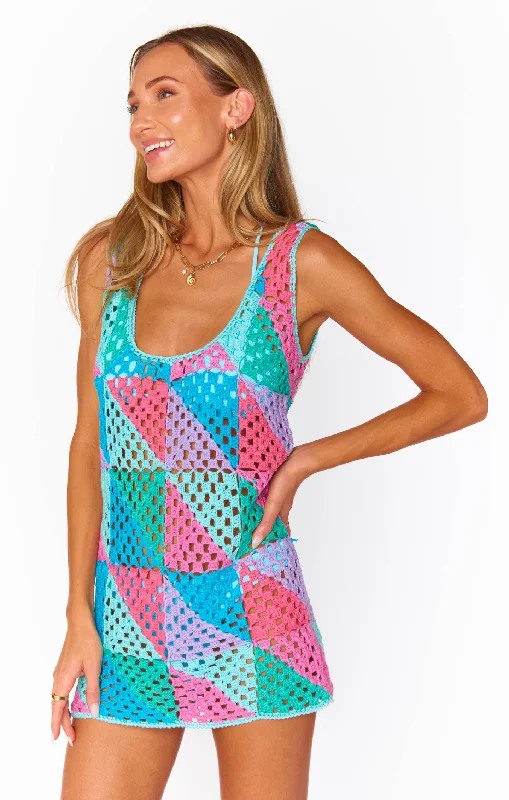 Tenny Coverup ~ Geo Crochet PrettyLittleThing mini dresses