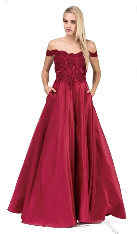 Dancing Queen - 2495 Scalloped Off Shoulder A-Line Gown High-end party dresses