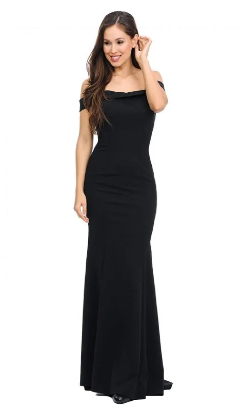 Lenovia - 5194 Off Shoulder Mermaid Long Formal Dress with Train Best value maxi dresses