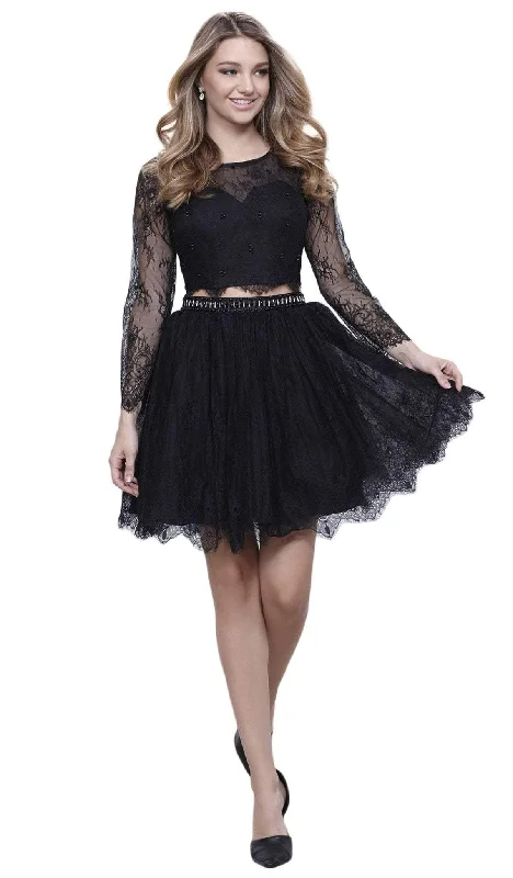 Nox Anabel - 6268 Two Piece Lace Long Sleeve Short Party Dress Versatile party dresses for any occasion