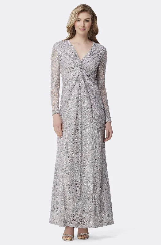 Tahari ASL - TLMU9KE769 Embellished Long Sleeve V-neck Sheath Dress Y2K maxi dresses