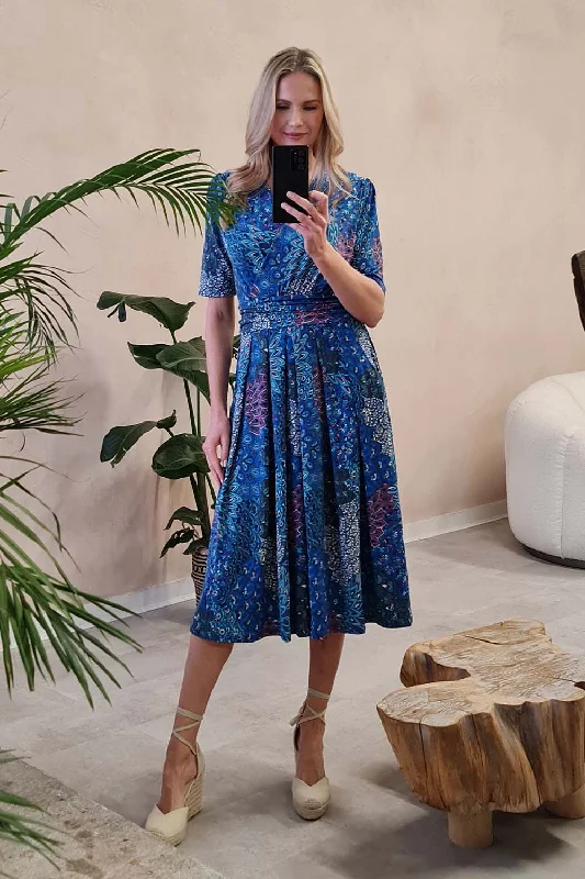 Peacock Print Wrap Front Dress Bodycon floral dresses