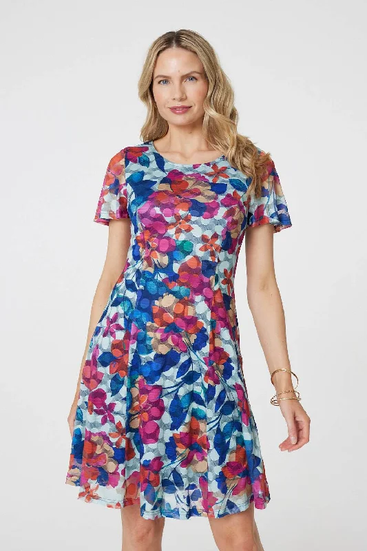 Floral Layered Angel Sleeve Short Dress Forever 21 floral dresses