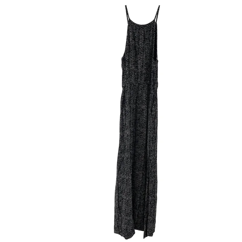 Lucky Brand Black/Cream Print Halter Maxi Tank Dress Size S Women's Preowned A-line Maxi Skirt