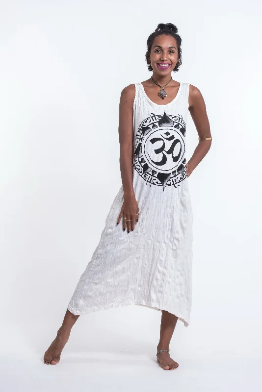 Womens Infinitee Om Long Tank Dress in White Sleek Maxi Skirt