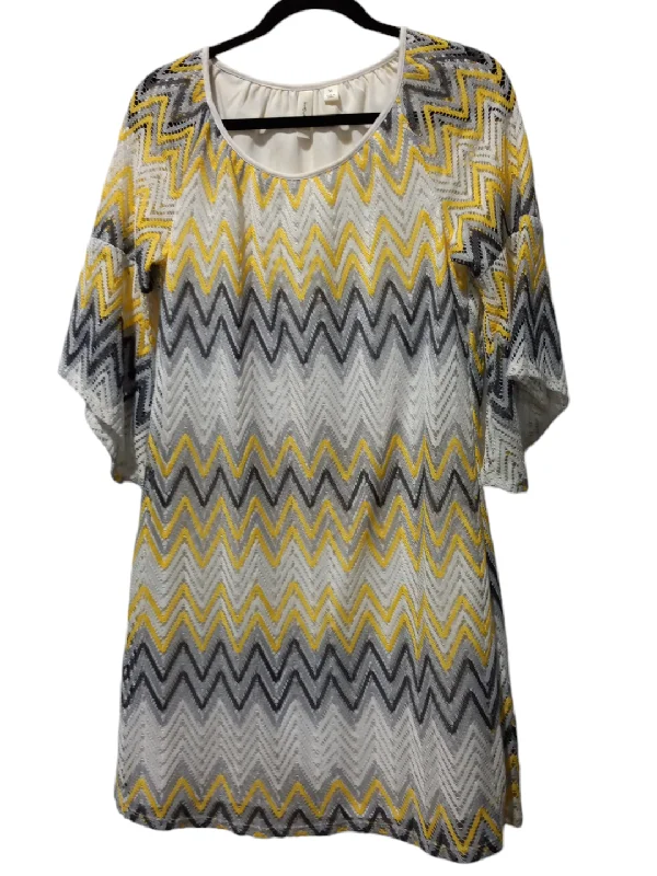 Dress Casual Midi By Tacera In Chevron Pattern, Size: M Chic Midi Skirt